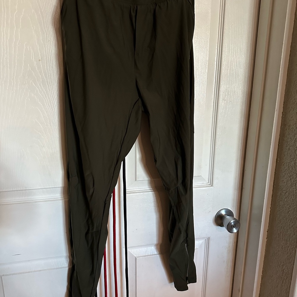 Kennneth Cole Pants Womens Small Green Stretch Ankle Zip Pull On Jogger